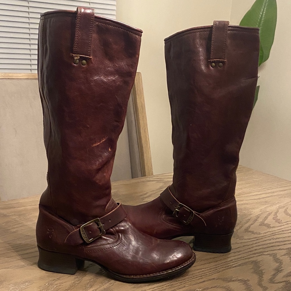 Frye Veronica Dark Brown Leather Boots Sz. 9.5